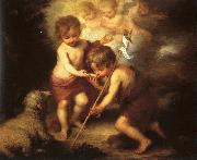 Bartolome Esteban Murillo The Holy Children with a Shell oil